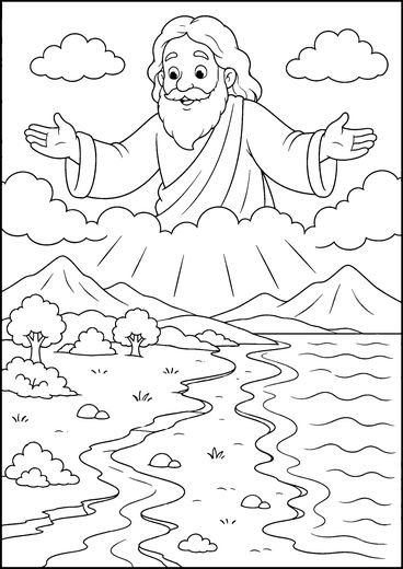 Desenho de A Criação do Mundo para colorir