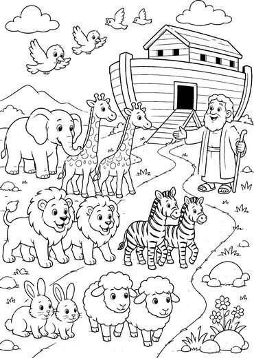 Desenho de A Arca de Noé para colorir