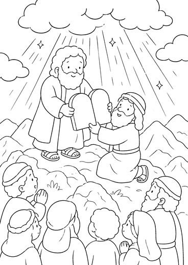 Desenho de Os Dez Mandamentos para colorir