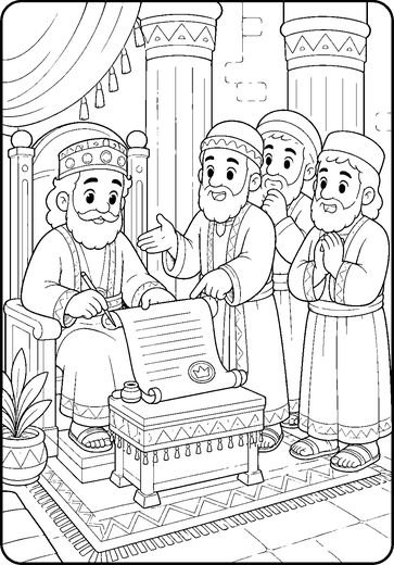 Desenho de Daniel na Cova dos Leões para colorir