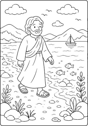 Desenho de Os Primeiros Discípulos para colorir